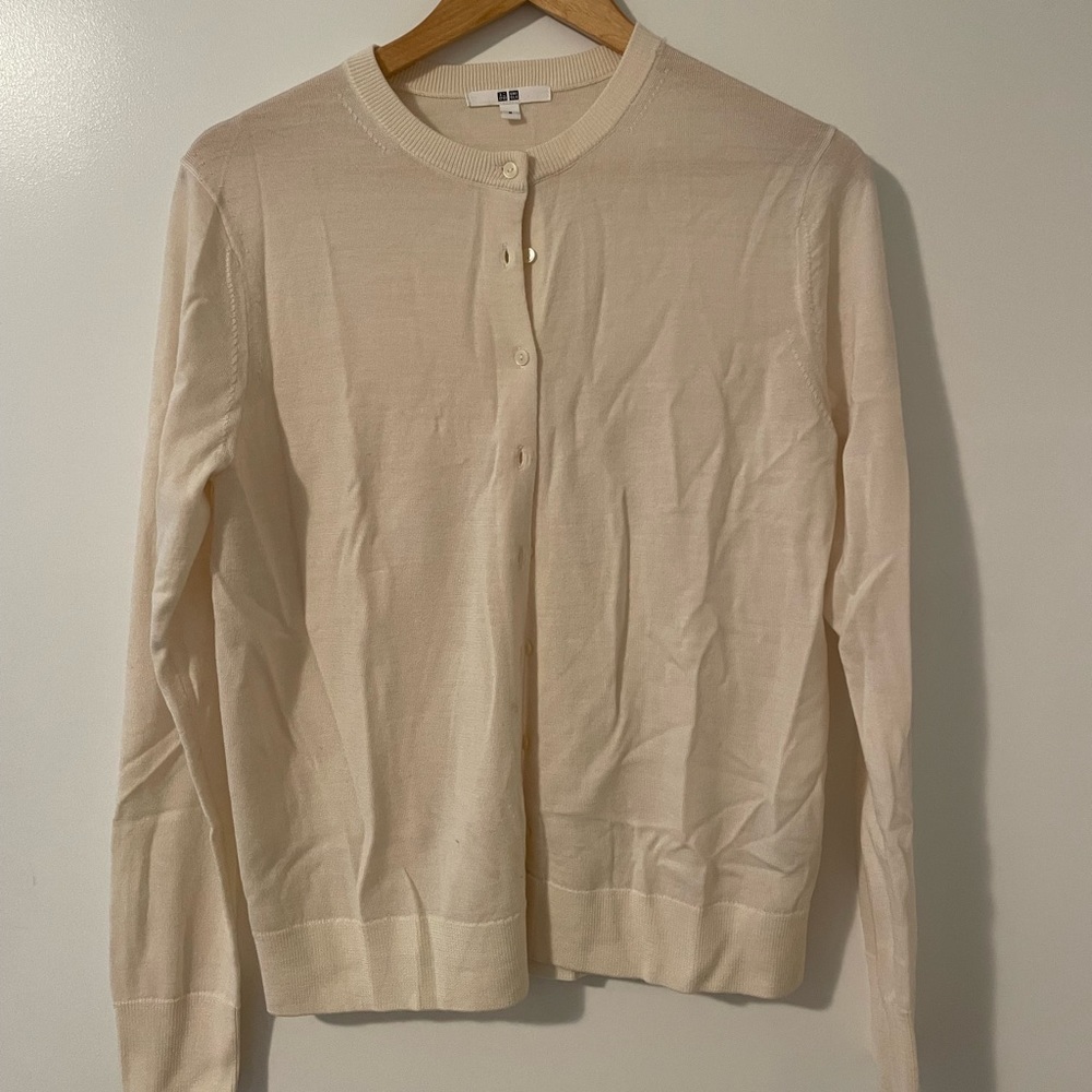 Cream Uniqlo cardigan